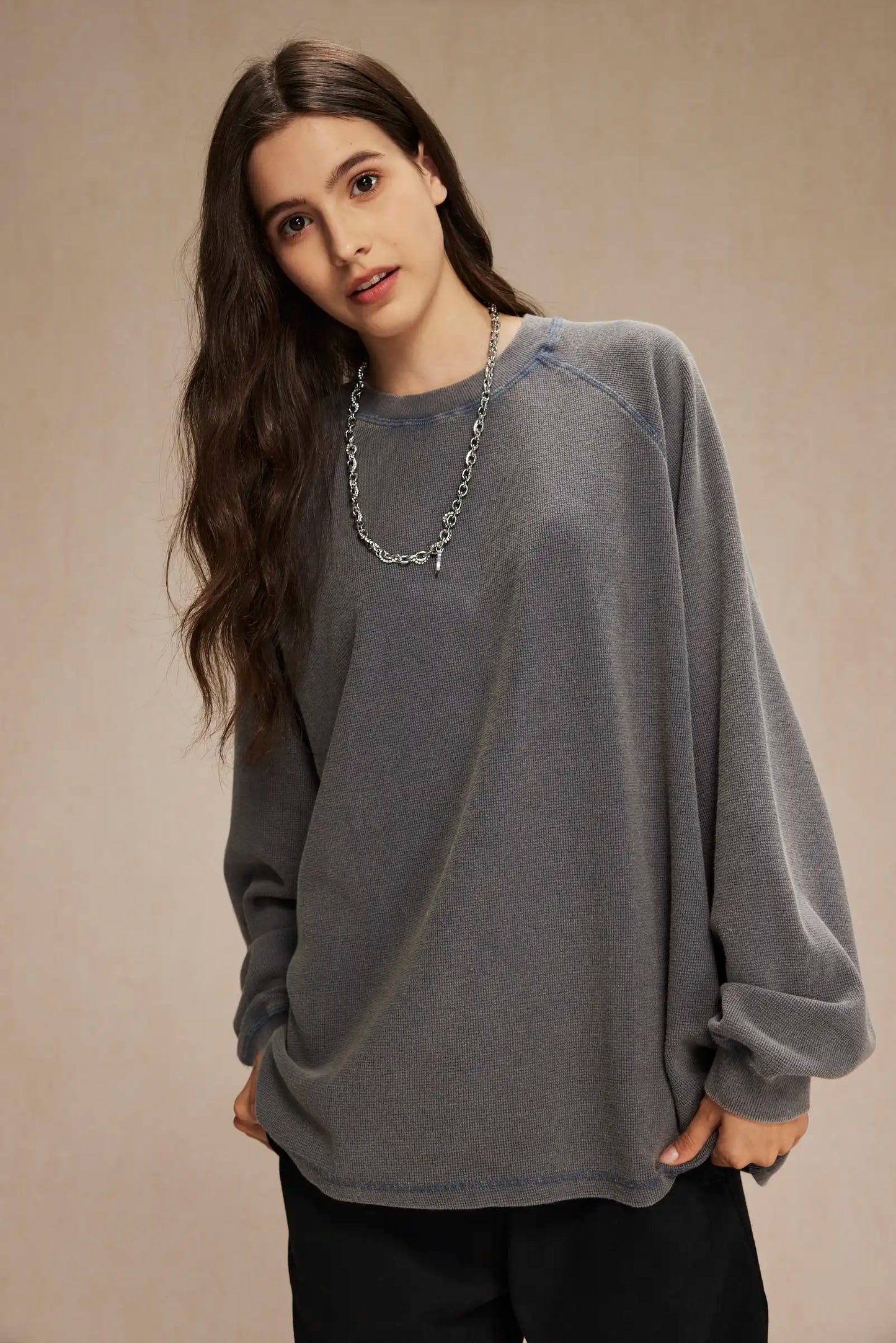 WAFFLE LONG SLEEVE TEE