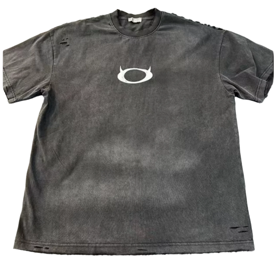Gray O Print Tee